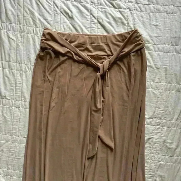 Minimalist beige slouchy maxi skirt ny collection women’s large cottagecore - Picture 2 of 8